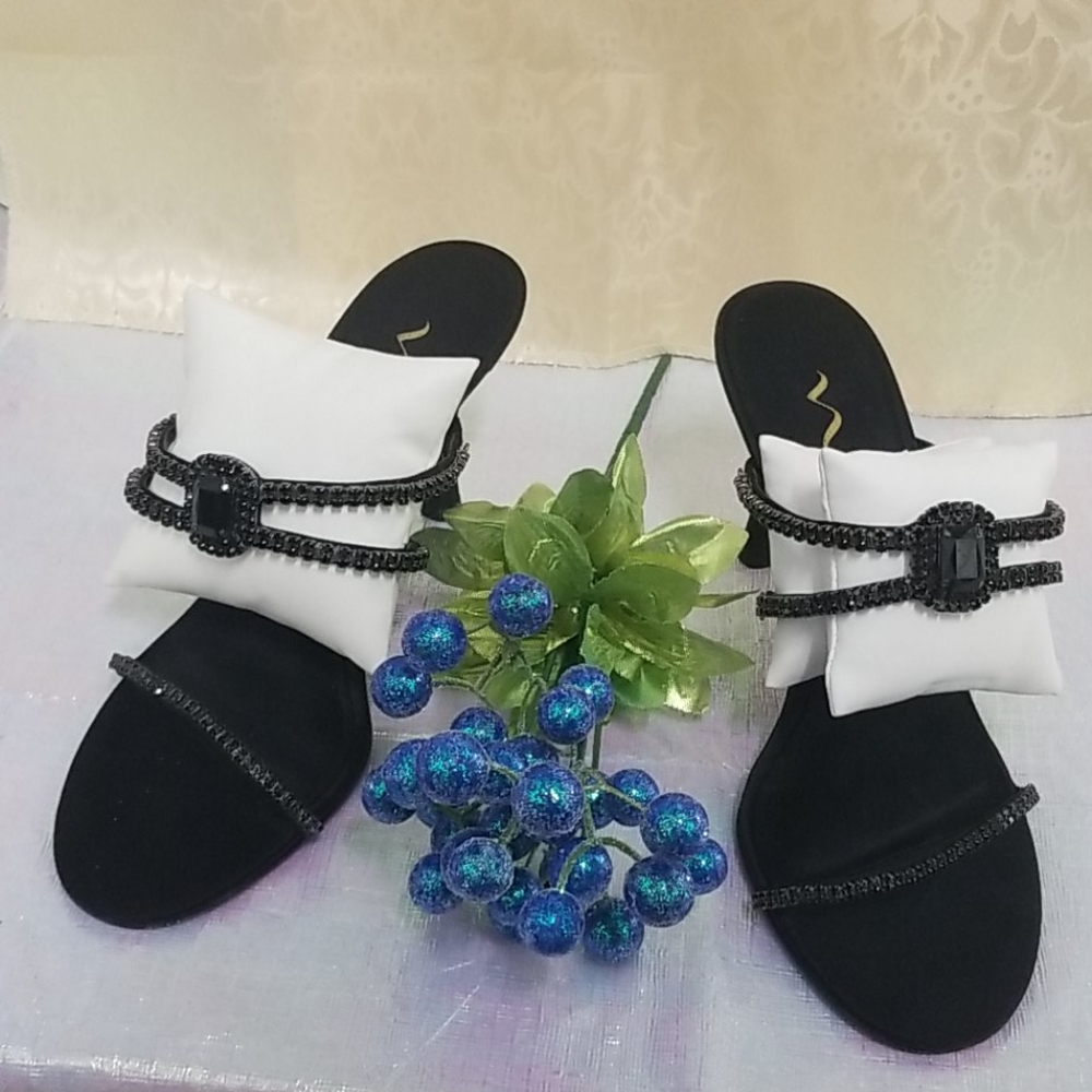 Black Nina Studded Sandal Heels